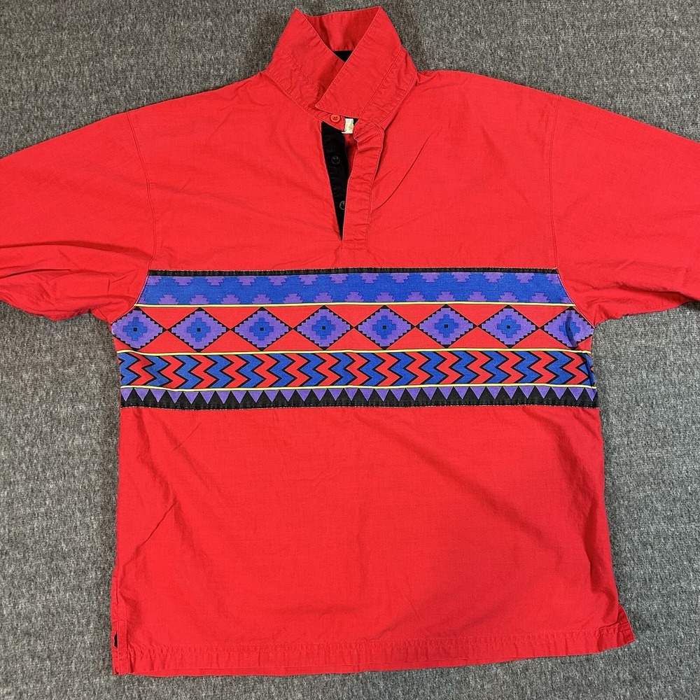 Vintage Frontier‎ Series Mens Large Aztec Striped Southwest Cowboy Western Shirt
